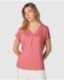 Women's pink V-neck t-shirt