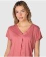 Women's pink V-neck t-shirt