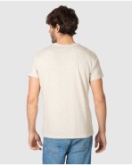 Men's short-sleeved cotton t-shirt with horizontal panel