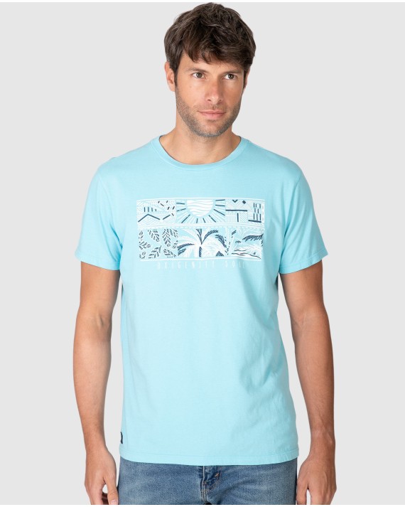 Camiseta de hombre manga corta con estampado gráfico