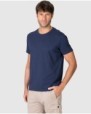 Men's plain short-sleeved T-shirt with round neck