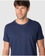 Camiseta de hombre de manga corta lisa con cuello redondo