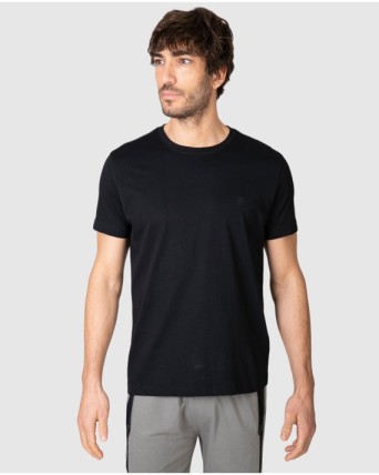 Men's plain short-sleeved T-shirt with round neck