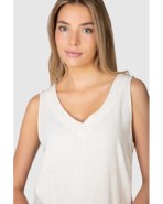 Vestit curt de dona sense mànigues de tall recte