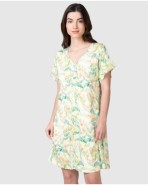 Women's short dress with multicolored print