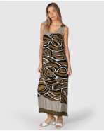 Women's sleeveless maxi dress with geometric print