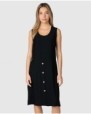 Women's sleeveless dress with decorative buttons