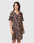Women's short dress with animal print