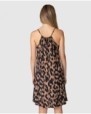 Vestido corto de mujer con tirantes y estampado animal print