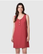 Women's short sleeveless dress with front buttons