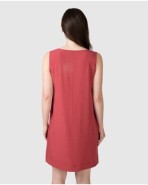 Vestido corto de mujer sin mangas con botones frontales