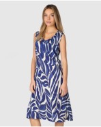 Women's sleeveless maxi dress with graphic print