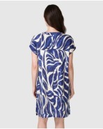 Women's long dress with V-neck and ribbons