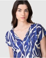 Vestido largo de mujer con cuello pico y cintas