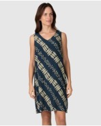 Vestido corto de mujer sin mangas con estampado gráfico