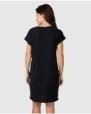 Women's short dress with ethnic detail at the neckline