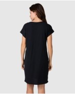 Women's short dress with ethnic detail at the neckline