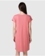Women's short dress with ethnic detail at the neckline