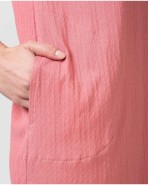 Women's short dress with ethnic detail at the neckline