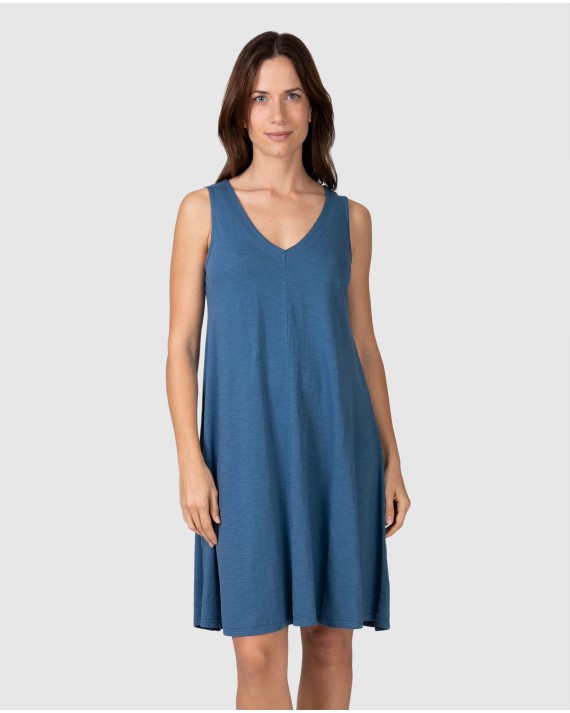 Women's short sleeveless dress with a plain design