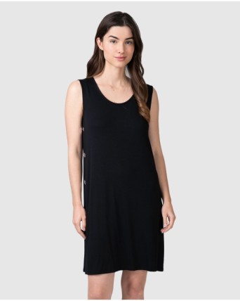 Women's sleeveless dress with side buttons