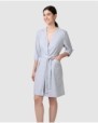 Women's robe with side tie and side pockets