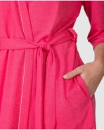 Women's robe with crossover front closure and side pockets