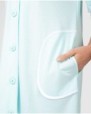 Women's robe with button front closure and side pockets