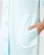 Women's robe with button front closure and side pockets