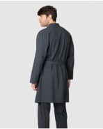 Men's wrap-style dressing gown with belt and side pockets