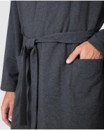 Men's wrap-style dressing gown with belt and side pockets