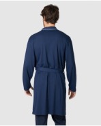Men's wrap-style dressing gown with belt and side pockets