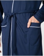 Men's wrap-style dressing gown with belt and side pockets