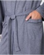 Men's wrap-style dressing gown with belt and side pockets