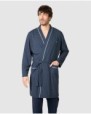Men's wrap-style dressing gown with belt and side pockets