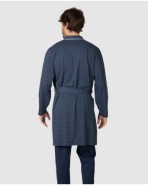Men's wrap-style dressing gown with belt and side pockets