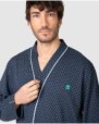 Men's wrap-style dressing gown with belt and side pockets
