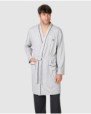 Men's wrap-style dressing gown with belt and side pockets