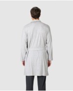 Men's wrap-style dressing gown with belt and side pockets