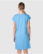 Women's short-sleeved nightgown with buttoned placket