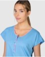 Women's short-sleeved nightgown with buttoned placket