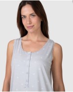 Camisón corto de mujer sin mangas con detalle en escote