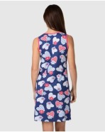 Camisón corto de mujer de tirantes con tapeta abotonada