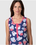 Camisola curta de dona de tirants amb tapeta abotonada