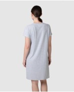 Women's short-sleeved nightgown with appliqué detail