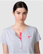 Camisola curta de dona de màniga curta amb Detall aplicat