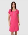 Women's short-sleeved nightgown with contrasting trim