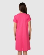 Camisón corto de mujer de manga corta con ribete a contraste