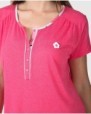 Women's short-sleeved nightgown with contrasting trim