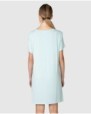 Women's short-sleeved nightgown with buttoned placket